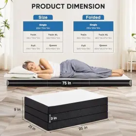 792138544166 OLIXIS Fold Memory Foam Mattress Single Floor #2