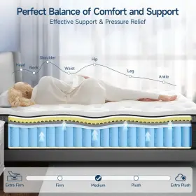 789091392767 ONBRILL Twin Mattress Hybrid Box Memory Foam #3