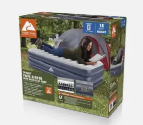195925478994 OZARK TRAIL Twin Air Pump Mattress Bed Blow Up