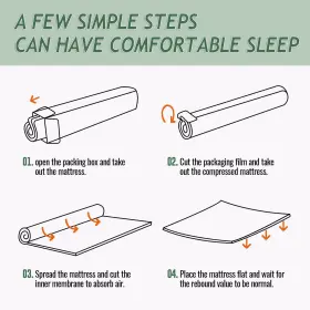195030081393 PAYLESSHERE Twin Mattress Tea Memory Foam Me #3