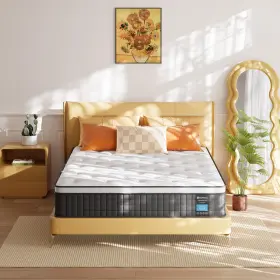 671891570301 PECHINOU Queen Mattress Mattresses Hybrid Box