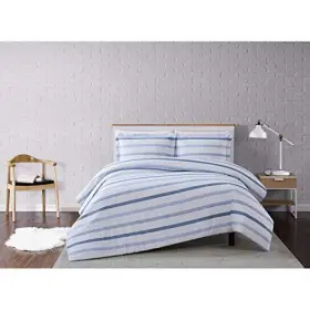 783048107862 PEM AMERICA Truly Duvet Set Twin Waffle Stripe #2