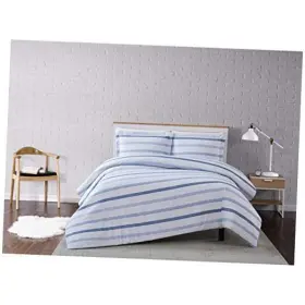 783048107862 PEM AMERICA Truly Duvet Set Twin Waffle Stripe