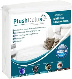 EC-QUEEN-12 PLUSHDELUXE Mattress Encasement Zippered Bedbug