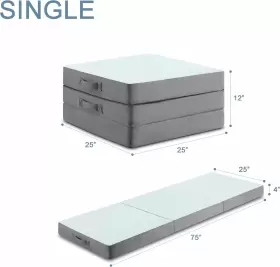 792105626567 POHARE Folding Mattress Twin Memory Foam Topper #2