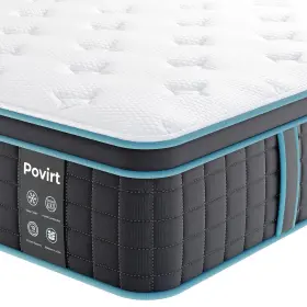 PSB-12-T POVIRT Twin Mattress Hybrid Box Memory Foam