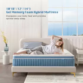 696567538713 RIMENSY Twin Hybrid Box Gel Memory Foam Mattre #2