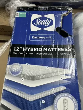 F03-00156-QN0-U-A SEALY Hybrid Gel Memory Foam Mattress Box