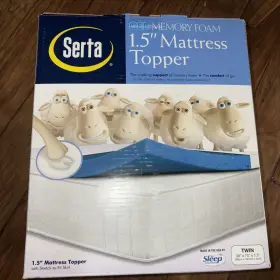 12820 SERTA Gel Memory Foam Mattress Twin Topper Cover