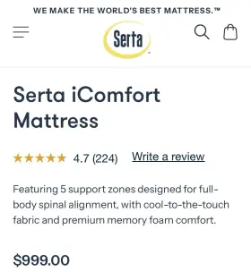 800168 SERTA Icomfort Guidance Firm Memory Foam Mattress