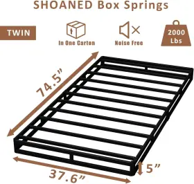 BS501 SHOANED Twin Box Springs Mattress Foundation #2