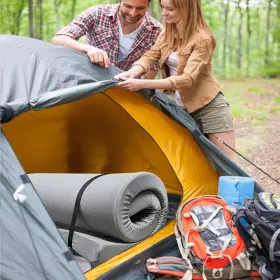 717331338060 SIAVONCE Memory Foam Camping Mattress Activities #3