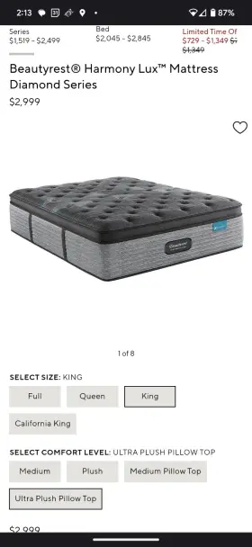 700810910-1060 SIMMONS Beautyrest Harmony Lux Diamond King