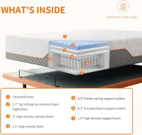 313108765710 SLEEP Bed Frame Memory Foam Hybrid Mattress #2