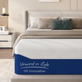 U5A10-WB SOGESSLEEP Queen Mattress Memory Foam Box Bed
