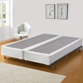 712190968830 SPRING COIL Wood Box Foundation Mattress Queen