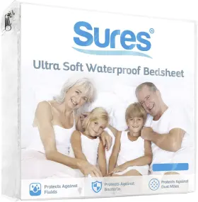 4335359947 SURES Waterproof Mattress Protector Twin Bedsheet