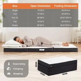 722898009797 SWEETCRISPY Fold Memory Foam Mattress Twin Bed #3