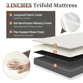 757111299099 SWEETCRISPY Fold Memory Foam Mattress Twin #3