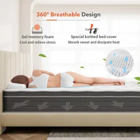645716860557 SWEETNIGHT Pocket Spring Hybrid Mattress Box