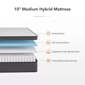 HD-10-Q-S008 SWEETNIGHT Hybrid Euro Top Mattress Queen Memory #2