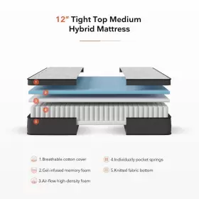HD-12-K-S008 SWEETNIGHT Pillow Top Mattress King Memory Foam #2