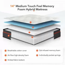 HD-14-Q-S008 SWEETNIGHT Mattress Queen Top Hybrid Wrapped #3