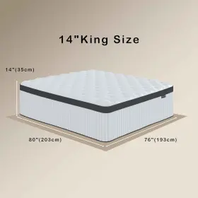 711181735635 TEGENISS King Mattress Innerspring Hybrid Box #2