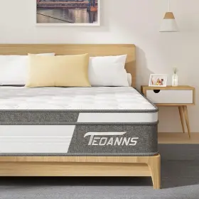 761062100243 TEOANNS Twin Mattress Memory Foam Box Hybrid Mat