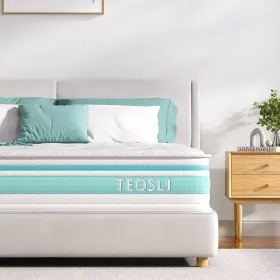 TET10 TEQSLI Twin Mattress Hybrid Gel Memory Foam Innerspring