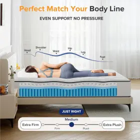 MH10-10Q-M TXO Firm Queen Mattress Hybrid Memory Foam Anti #2