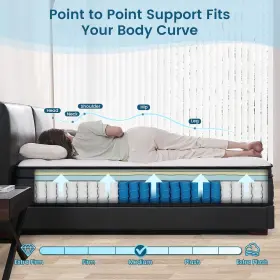 729767960357 VANTTO Queen Mattress Hybrid Memory Foam Box Spr #3