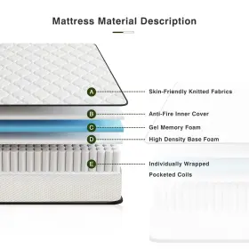 9056 VFD Hybrid Mattress Pocket Spring Feel Fabric #2