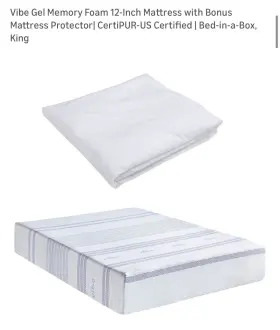 610263-1160 VIBE King Gel Memory Foam Mattress Certipur