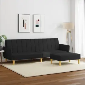 3216248 VIDAXL Sofa Bed Footstool Accent Sleeper Couch Fabric #2