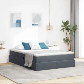 3370339 VIDAXL Storage Bed Mattress Velvet Bedroom