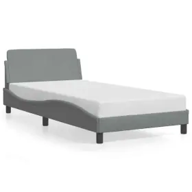 373265 VIDAXL Bed Frame Headboard Platform Light Twin Fabric #2