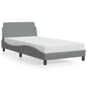 373272 VIDAXL Bed Frame Headboard Base Light Twin Fabric #2
