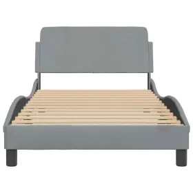 373272 VIDAXL Bed Frame Headboard Base Light Twin Fabric #3