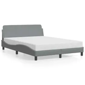 373279 VIDAXL Bed Frame Headboard Platform Light Fabric #2