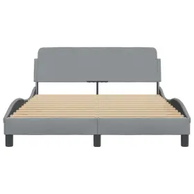 373279 VIDAXL Bed Frame Headboard Platform Light Fabric #3