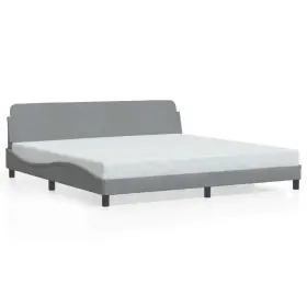 373297 VIDAXL Bed Frame Headboard Base Furniture Light King #2
