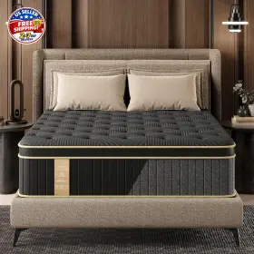 717956404591 VIPNOW Hybrid Mattress Queen Firm Box Gel
