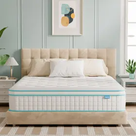 788362704681 VIZIM Twin Mattress Wave Memory Foam Pocket