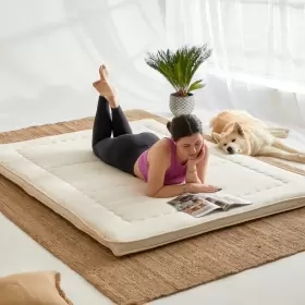 810132763755 WOW FUTON Linen Mattress Pain Merino Wool Fi