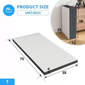XF-FMT-4T-H51D-WHITE YEWULI Folding Mattress Twin Memory Foam #2
