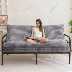 Y-A09-GY-FULL-1 YOSHOOT Futon Mattress Sofa Bed Couch Floor