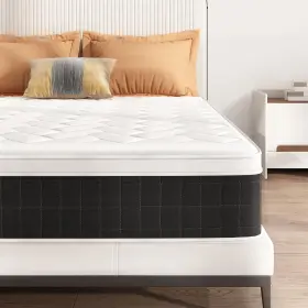 MOC4-005 Z-HOM Hybrid Euro Top Mattress Bed Box Queen