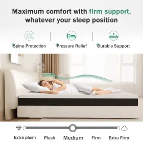 HW23005-MUL ZEOPHOL Queen King Gel Memory Foam Mattress Box #3