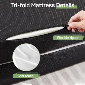 850068776290 ZIBBIZO Fold Memory Foam Mattress Single Floor #3